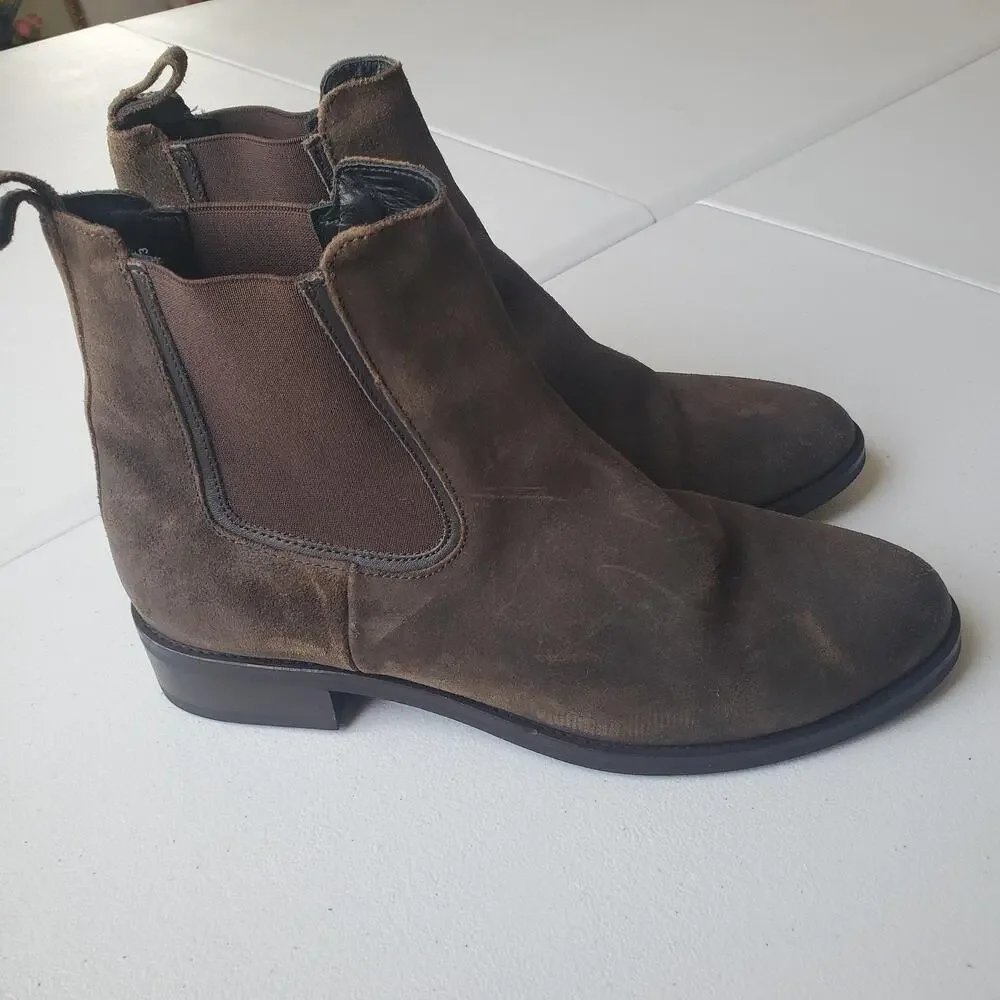 Thursday Boot Co Boots Womens Size 10.5 Brown Suede Chelsea Ankle Dress Casual
